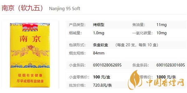 2021南京軟九五價格參數一覽 南京軟九五多少錢一盒